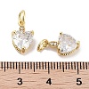 Brass Micro Pave Cubic Zirconia Charms KK-C051-05G-03-3