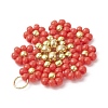 Glass Seed Beaded Flower Pendants PALLOY-MZ01181-01-4