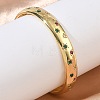 Brass Micro Pave Cubic Zirconia Cuff Bangles for Women BJEW-A172-03G-3