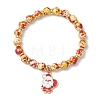Christmas Alloy Enamel Charm Bracelets BJEW-JB12407-01-2
