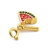 Brass Enamel Fruits Pendant Decoration HJEW-P020-01A-G-2