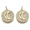 Brass Micro Pave Clear Cubic Zirconia Pendants ZIRC-S067-099-NF-1