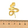 Natural Gemstone Snake 304 Stainless Steel Cuff Open Rings for Women RJEW-JR01068-6
