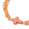 Adjustable Natural Freshwater Shell & Dyed Synthetic Turquoise Beads Braided Bead Bracelets for Women BJEW-JB13105-04-3