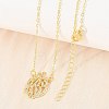 Brass Micro Pave Clear Cubic Zirconia Flame Pendant Adjustable Slider Necklaces KK-CBA4547-10G-2