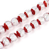 Luminous Handmade Lampwork Silver Foil Beads Strand FOIL-N029-03E-1