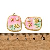 304 Stainless Steel Enamel Pendants STAS-L299-18G-01-3