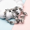 Natural Tourmalinated Quartz/Black Rutilated Quartz Stretch Bracelets BJEW-JB03681-01-4