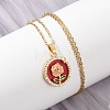 Brass Micro Pave Cubic Zirconia Pendant Neckalces for Women NJEW-C076-01A-G-2