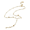 304 Stainless Steel Round Ball Link Chain Y Necklaces for Women NJEW-A059-03G-2