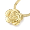 304 Stainless Steel Herringbone Chain Flower Pendant Necklaces for Women NJEW-C055-02G-2