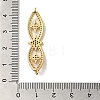Rack Plating Brass Micro Pave Clear Cubic Zirconia Connector Charms KK-K377-87G-3