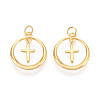 925 Sterling Silver Ring with Cross Pendants STER-N016-103G-1