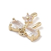 Brass Pave Clear Cubic Zirconia Charms KK-Z061-17G-2