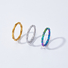 12Pcs 6 Style 304 Stainless Steel Bamboo Sticker Finger Ring for Women RJEW-DC0001-14-3