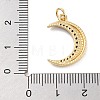 Moon Theme Rack Plating Brass Micro Pave Cubic Zirconia Pendants KK-Z071-52G-06-3