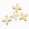 Ion Plating(IP) 304 Stainless Steel Tiny Cross Charms STAS-H392-02G-1