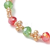 Christmas Handmade Glass Seed & Glass Braided Bead Bracelet BJEW-MZ00249-01-4
