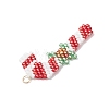 5Pcs 5 Styles Christmas Themed Glass Seed Beaded Pendants PALLOY-MZ00868-5