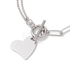 Heart 304 Stainless Steel Charm Bracelets BJEW-JB13110-2