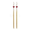 Glass and Brass Cardano Chains Dangle Earrings EJEW-JE06096-4