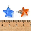 Gradient Color Baking Paint Transparent Glass Pendants PALLOY-JF05408-3