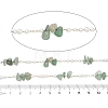Handmade Natural Green Aventurine & ABS Imitation Beaded Chains CHS-F025-01G-3