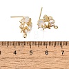 Brass with Cubic Zirconia Stud Earrings Finding KK-Q048-20G-3