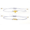 2Pcs 2 Styles Bohemian Brass Beads Braided Bead Bracelets BT1454-7-1