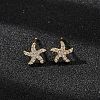 Brass Micro Pave Cubic Zirconia Stud Earrings for Women EJEW-F418-20G-1