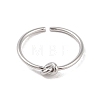 Non-Tarnish Simple Knotted 304 Stainless Steel Open Cuff Ring for Women Men RJEW-Z038-06P-2