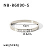 304 Stainless Steel Pave Cubic Zirconia Bangles FS-WG09E60-38-1