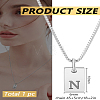 1Pc Stainless Steel Letter Rectangle Pendant Necklaces NJEW-LP0001-34N-P-2