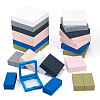 3 Bags 3 Styles Square Transparent PE Thin Film Suspension Jewelry Display Box CON-TA0001-38A-3