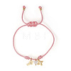 304 Stainless Steel & Brass & Natural Shell Charm Bracelets HP8667-4-1