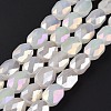 Faceted Electroplated Glass Beads Strands GLAA-G092-D06-2