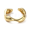 Rack Plating Brass Twist Wave Open Cuff Rings for Women RJEW-Q777-08G-2