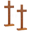 Easter Wood Cross Figurines Ornaments DJEW-WH0063-67C-1