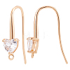 10Pcs Brass Cubic Zirconia Earring Hooks KK-BBC0004-53-1