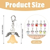 60Pcs 10 Colors Angel Acrylic & Glass Pearl & Alloy Pendant Decorations HJEW-YW00551-3