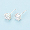 925 Sterling Silver & Clear Cubic Zirconia Stud Earrings STER-T008-70S-02-1