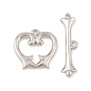 Heart Brass Toggle Clasps KK-G548-43P-04-3