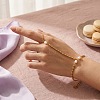Natural Freshwater Pearl 304 Stainless Steel Rice Bead Hand Chain Ring Bracelets for Women PW2633-2