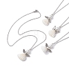 Angel Alloy and Spiral Shell Pendant Necklaces NJEW-JN04841-1