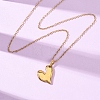 304 Stainless Steel Heart Pendant Cable Chain Necklaces for Men Women NJEW-K308-02C-G-2