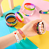 20Pcs 8 Style Rainbow Color Pride Silicone Heart Cord Bracelets Set for Men Women BJEW-TA0001-06-5