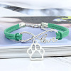 Infinity & Paw Print & Word Love Alloy with Suede Cord Charm Bracelets FS-WG0006A-03-1