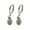 Brass Cubic Zirconia Hoop Earrings EJEW-Q015-02P-3