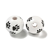 Printed Wood European Beads WOOD-G022-09K-2