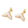 Fishtail Shape 304 Stainless Steel Stud Earrings EJEW-U003-29G-1